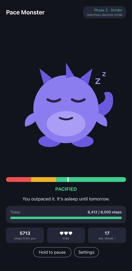 Goal hit: the monster is asleep until tomorrow